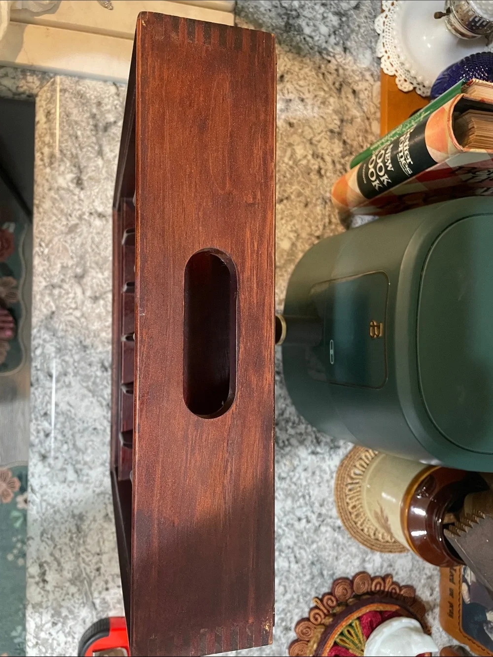 Wooden Desk Organizer File Sorter - Dark Brown